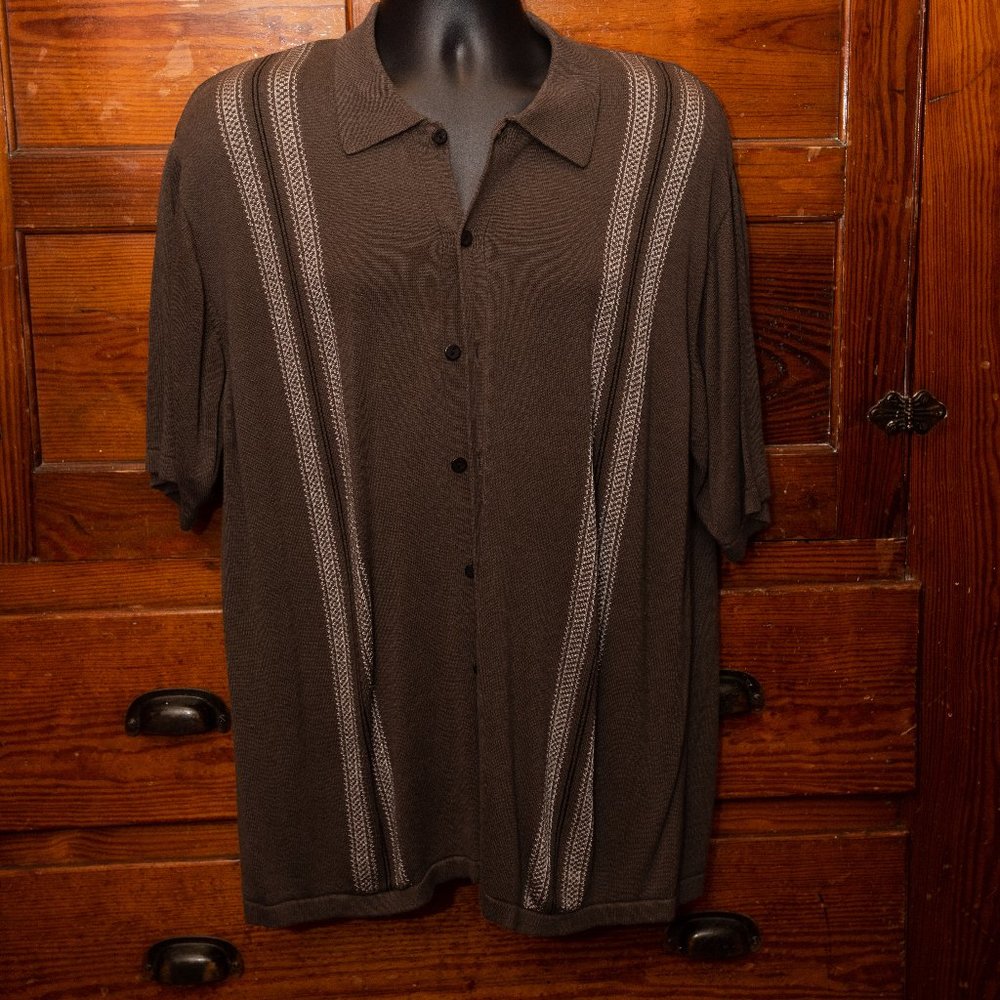 Claiborne men's XL brown button-up shirt